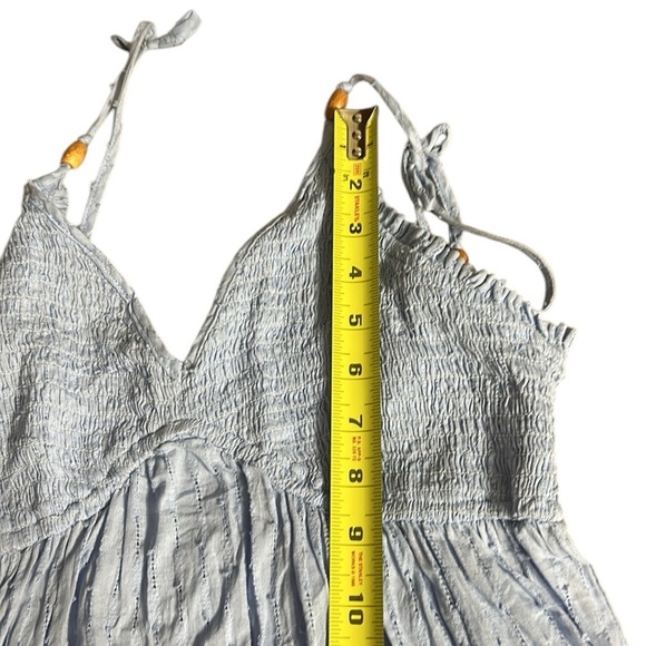 Babydoll dress ,Sm, halter,smocked,eyelet ,fairy, boho,beads,tassels - Picture 13 of 15